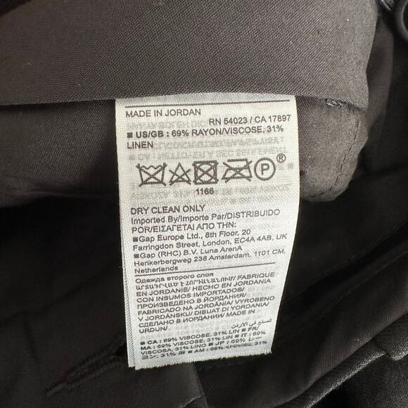 Banana Republic Lena Wide Leg Linen Blend Pant Black 8 629205 - Picture 7 of 12